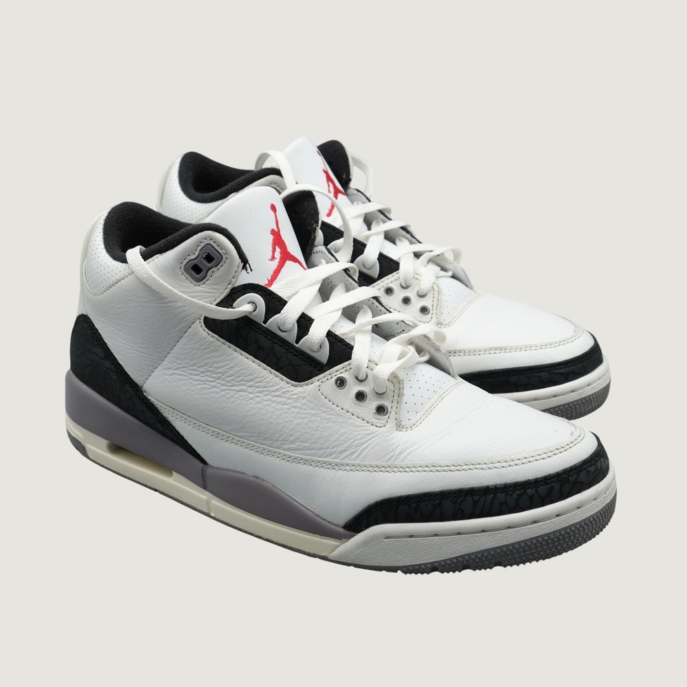 Jordan Air Jordan 3 Retro Mens White Cement Grey Black CT8532-106 11 Basketball